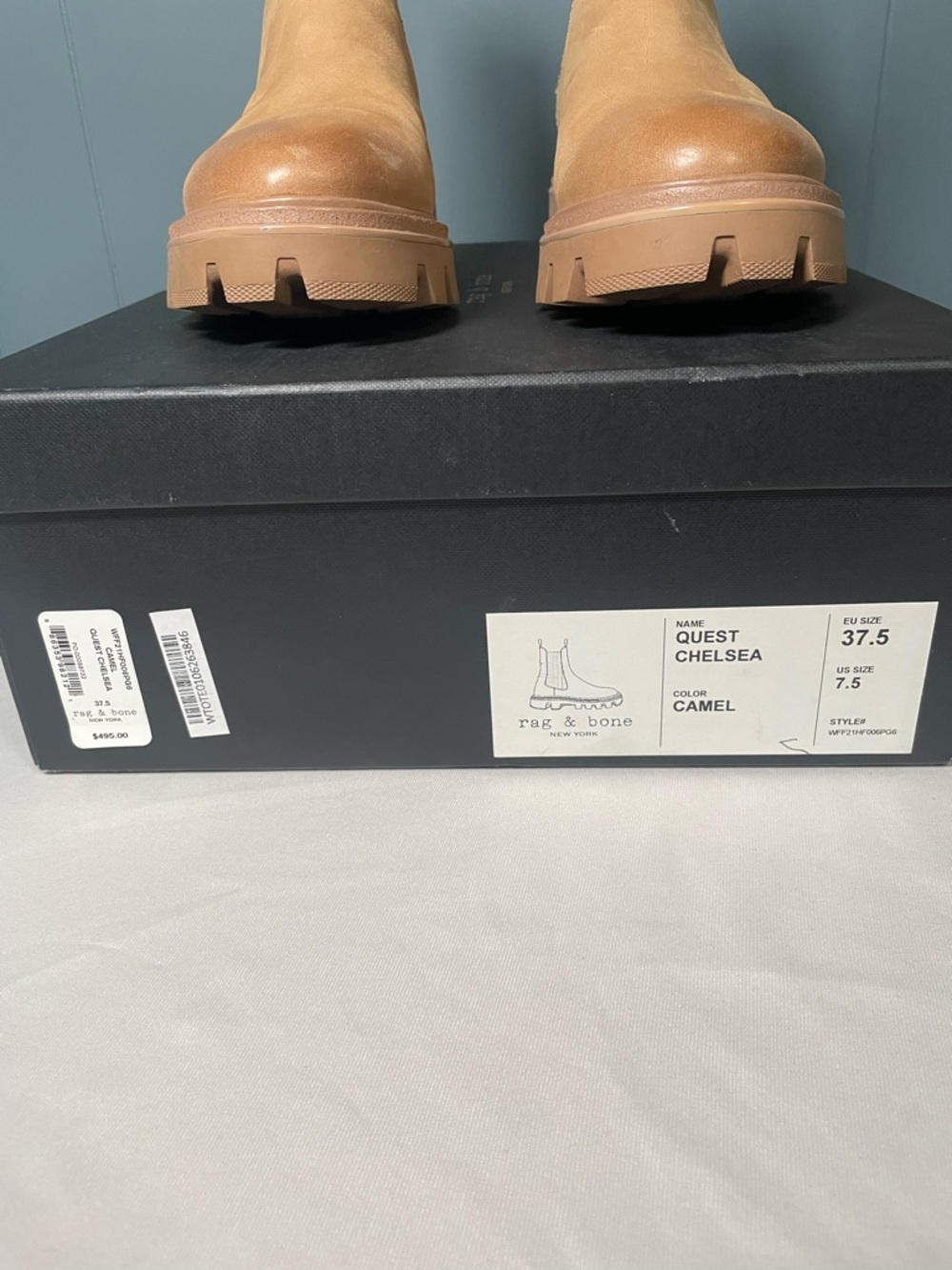 Rag & Bone Quest Chelsea Boots Camel Tan Women’s EU 37.5/US 7.5 - NEW w/ Box - Picture 3 of 10